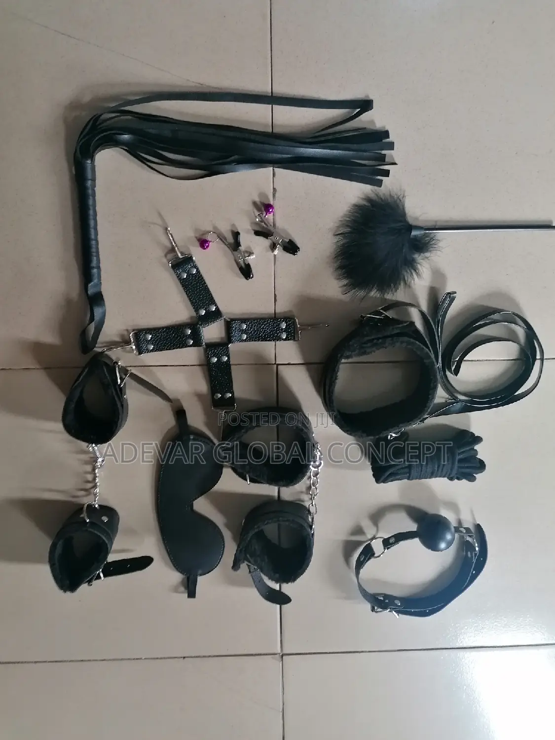 10pcs BDSM Kits Restraints Blind Cuffs Nipple Clip Sex Toys