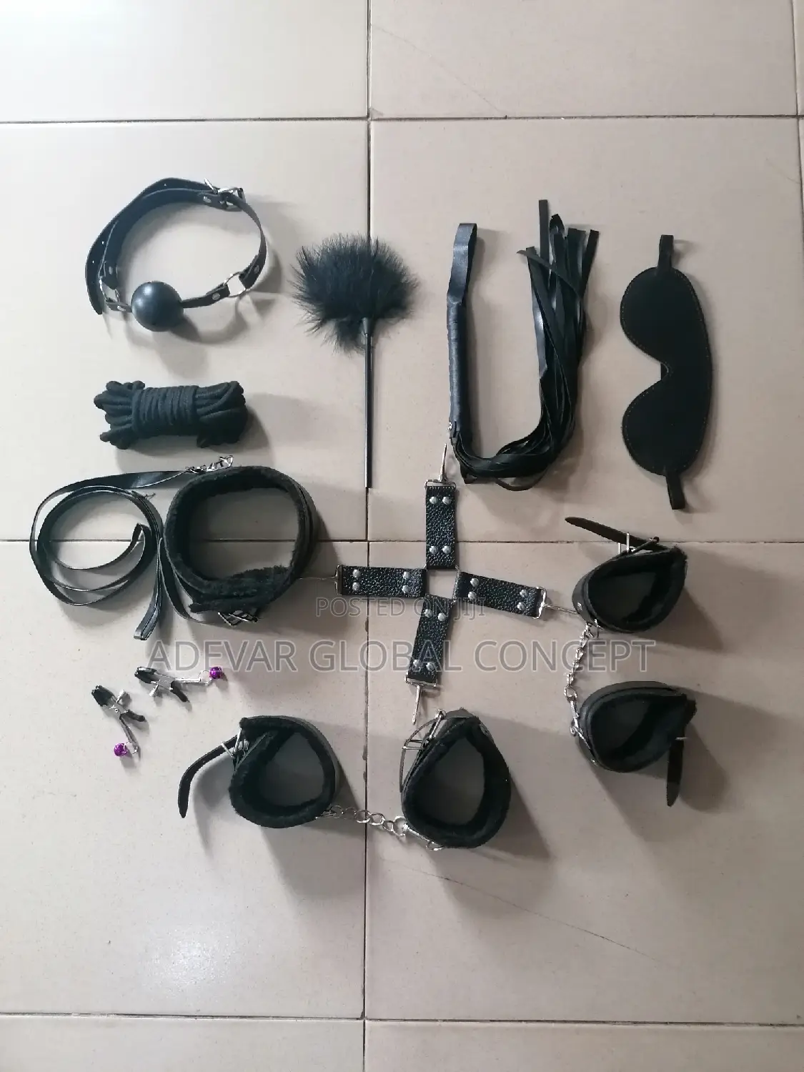 10pcs BDSM Kits Restraints Blind Cuffs Nipple Clip Sex Toys