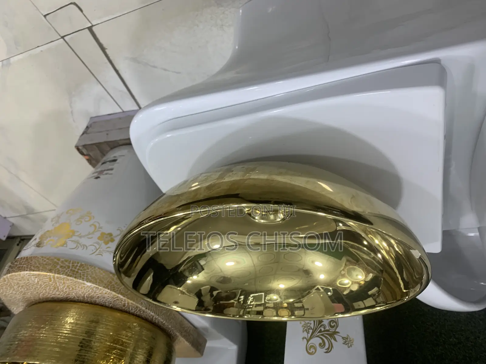 Egg Shape Gold Basin