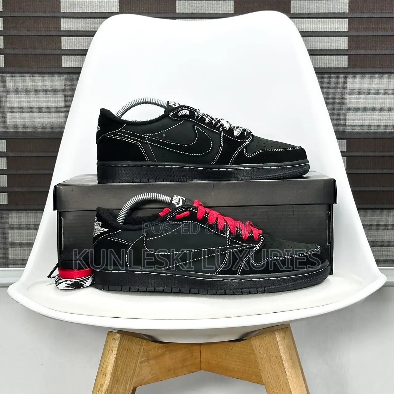 Original Travis Scott X Jordan 1 Low Black Phantom Sneakers