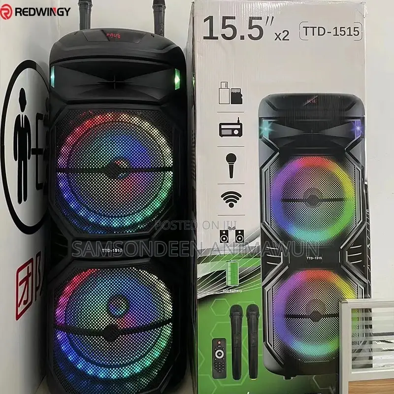 Dual 15inch Active Speaker With 2 Mic