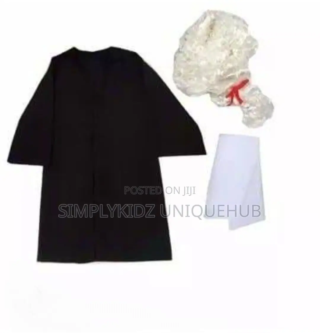Lawyer Costume With Wig - Black White