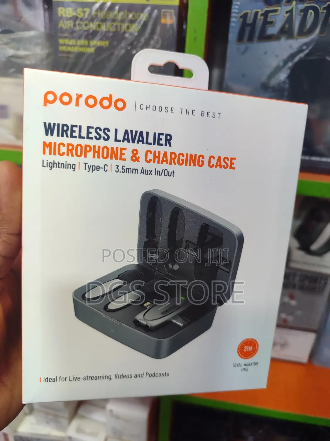 Porodo Wireless Lavalier Microphone and Charging Case