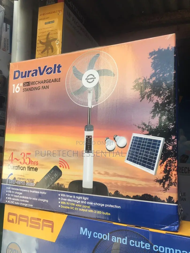 Dura Volt 3in1 16inches Rechargeable Standing Fan