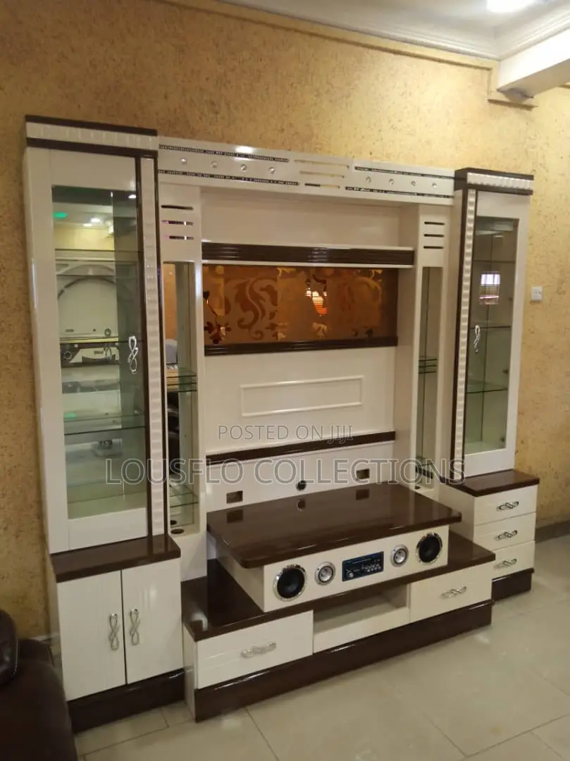 Your Quality Tv Stand Wall Unit With Glass Bar