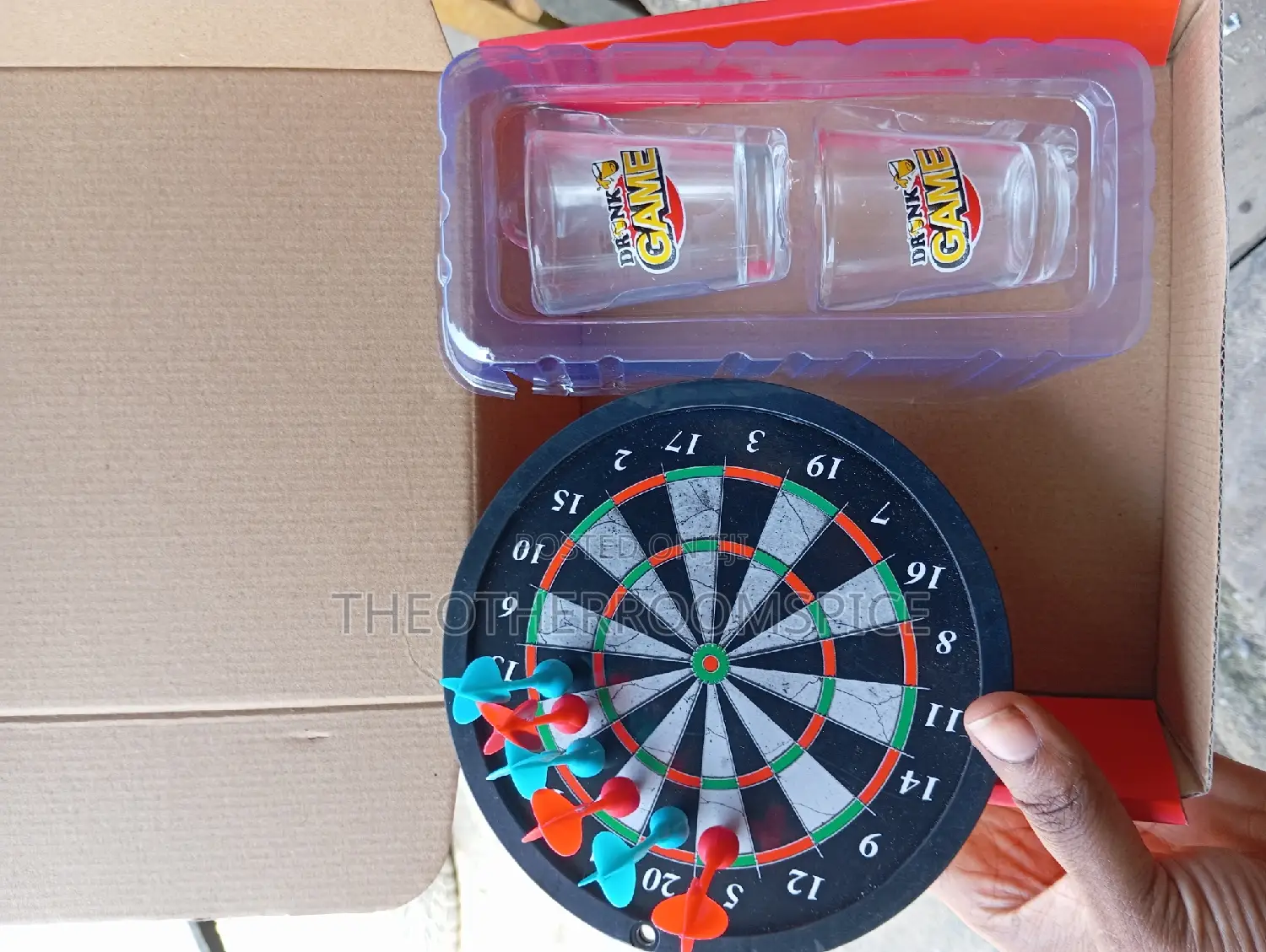 Adult Party Game Drinking Dice Dart Board 2pc Glass Shot