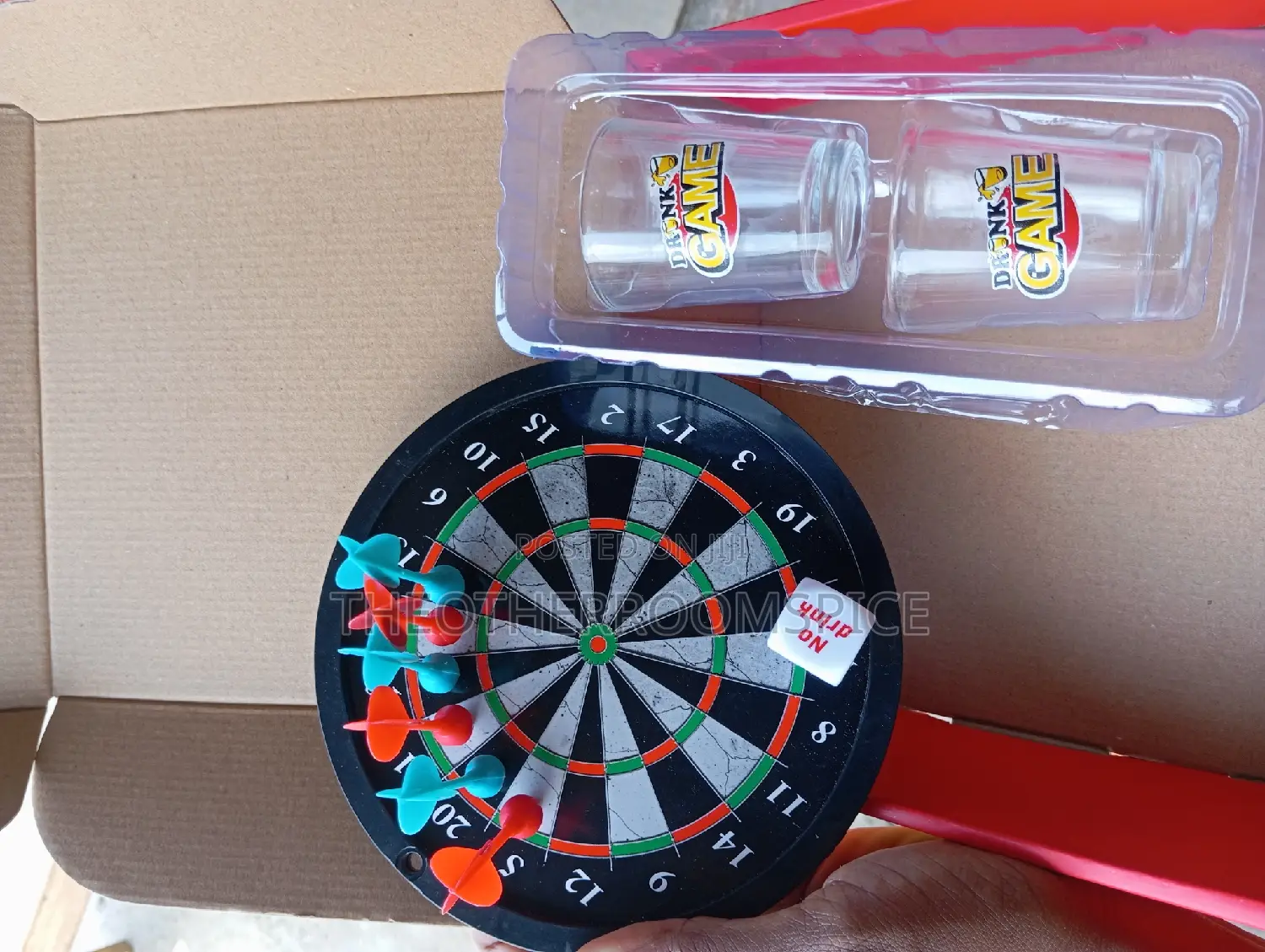 Adult Party Game Drinking Dice Dart Board 2pc Glass Shot