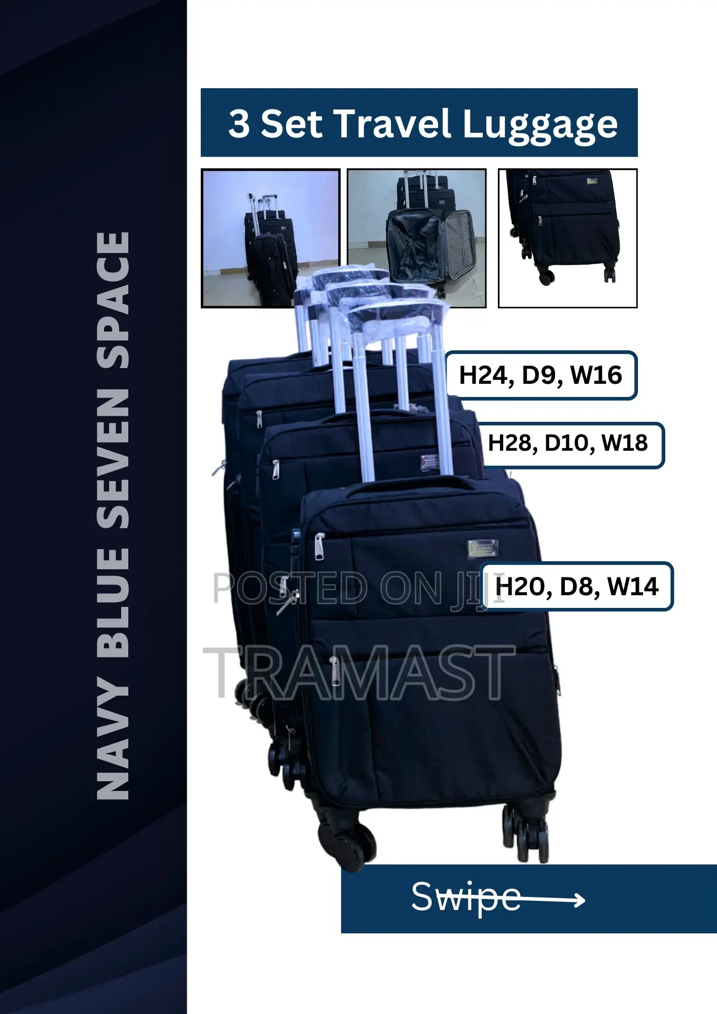 Quality 3 Set Seven Space Travelling Luggage