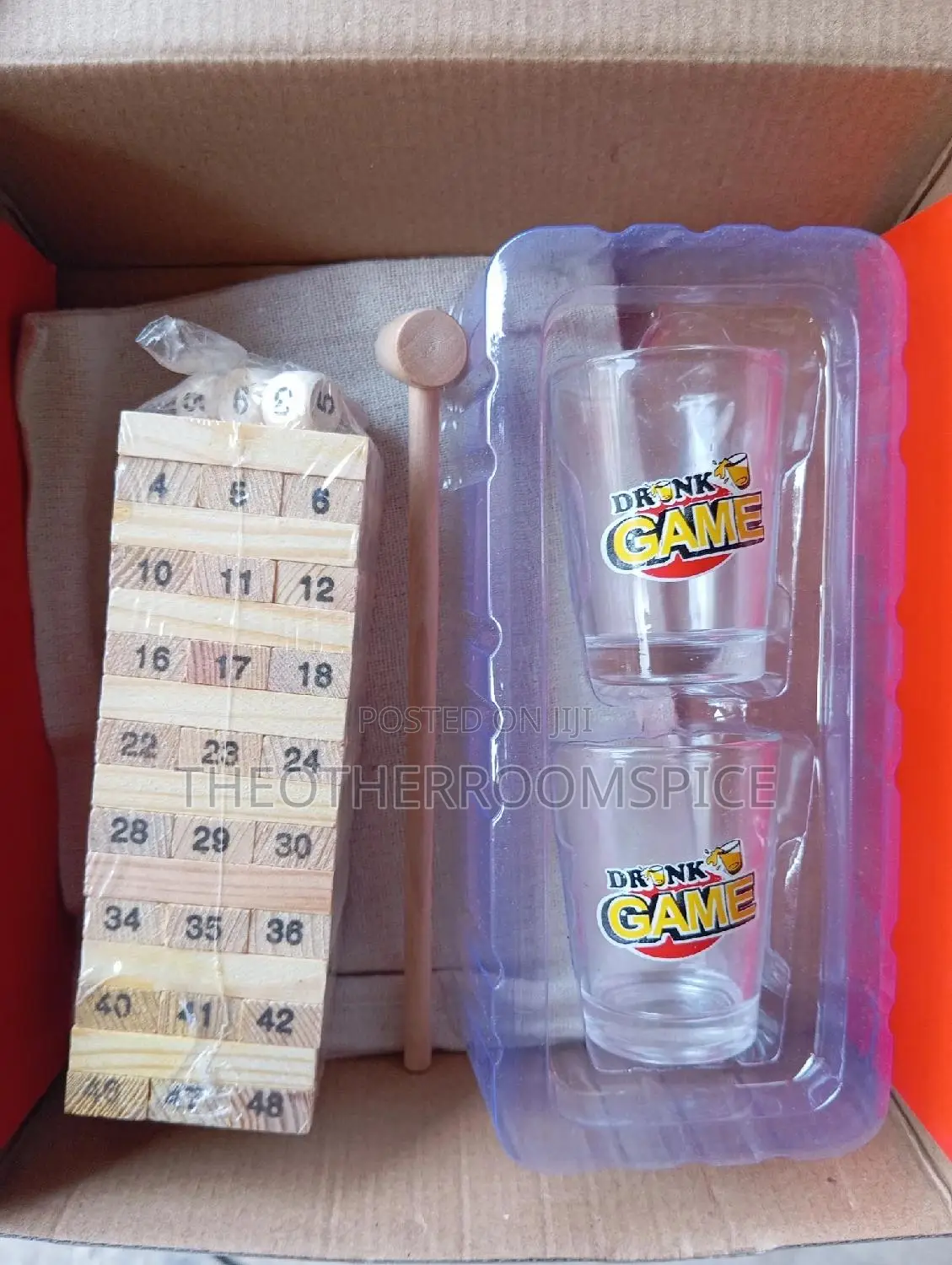 48pc Mini Jenga Drinking Glass Shot Adult Party Drunk Game