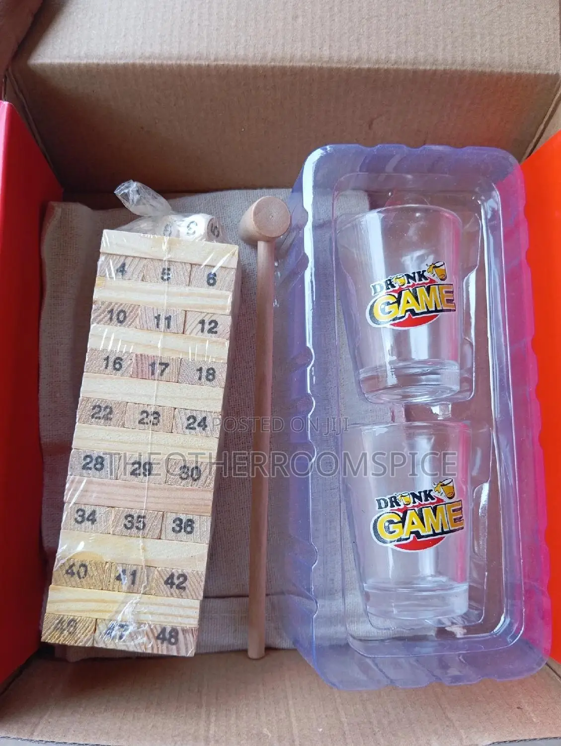 48pc Mini Jenga Drinking Glass Shot Adult Party Drunk Game