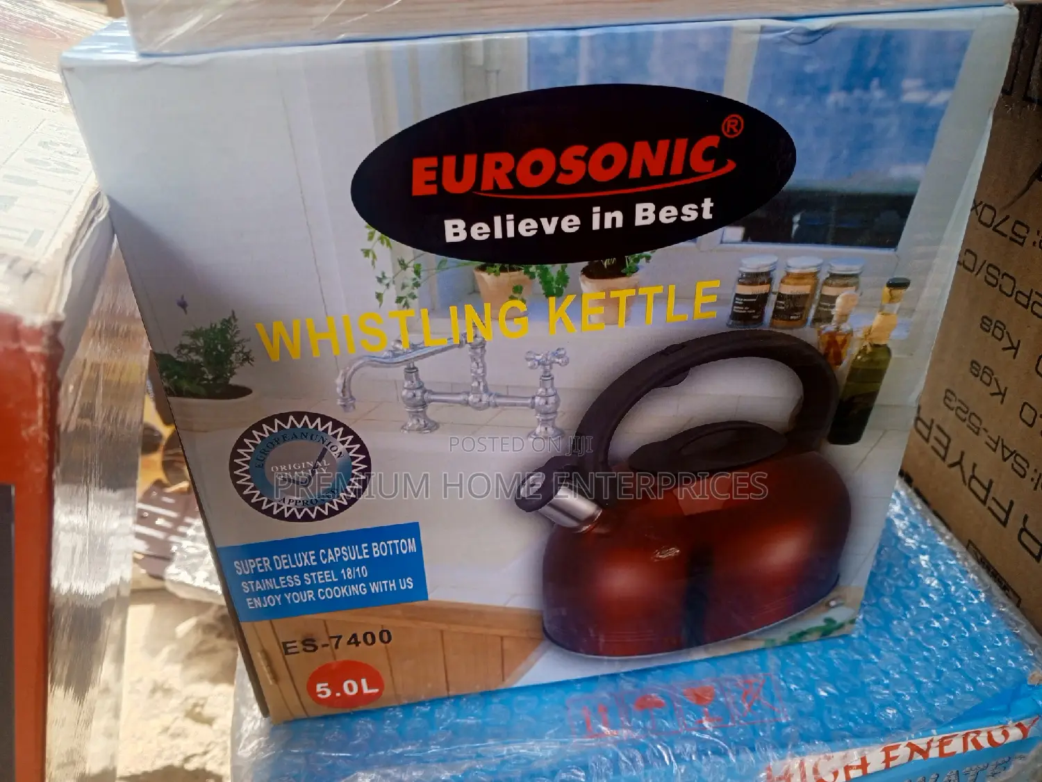 Eurosonic Colored Whistling Kettle 5 Liters