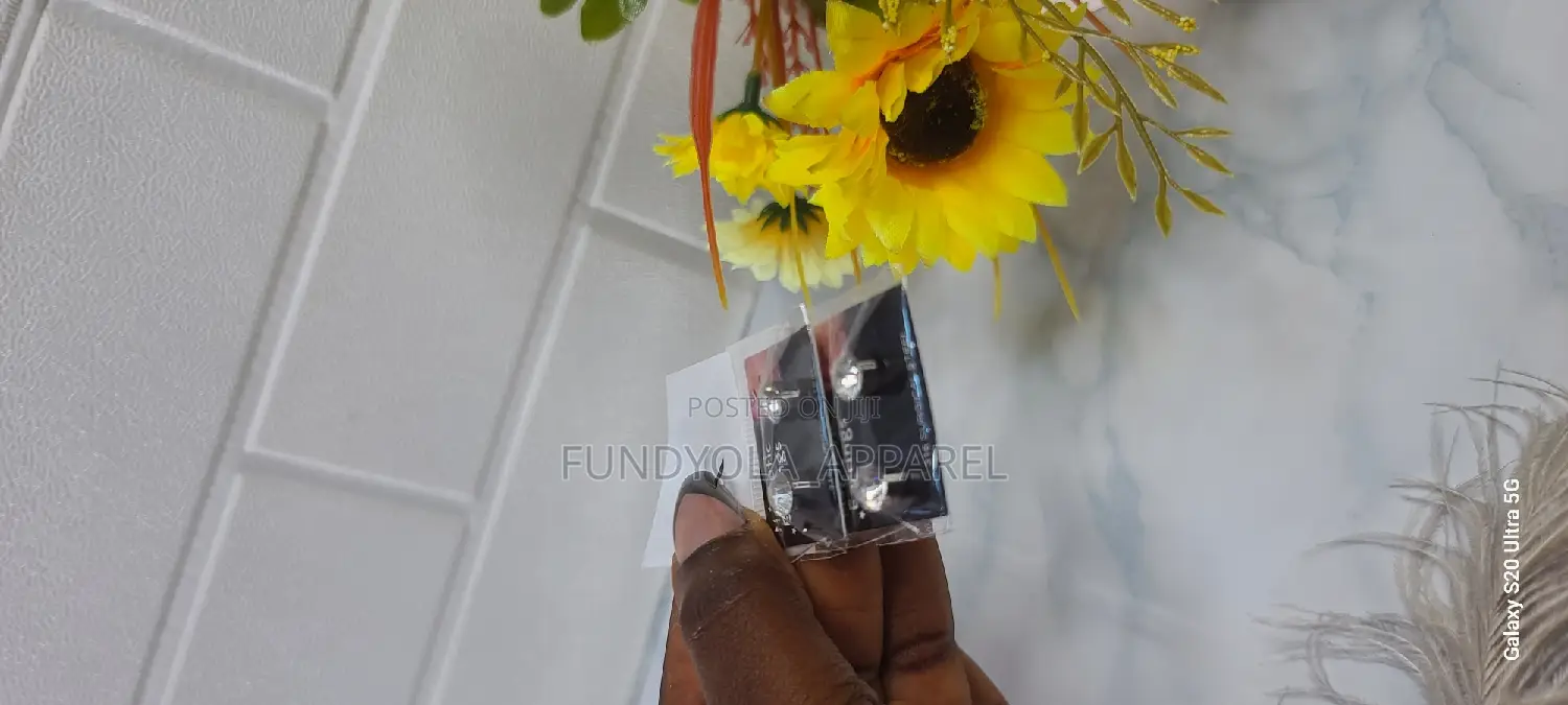Silver Stone Stud Magnetic Earring