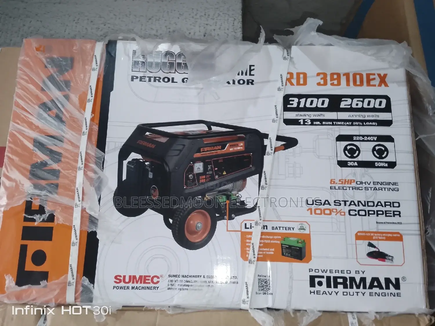Firman Rugged Line Generator 100 Percent Cooper Coil 2 Yrs W