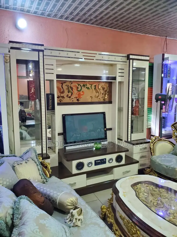 Wall Musical TV Stand With Wine Bar Design With Light