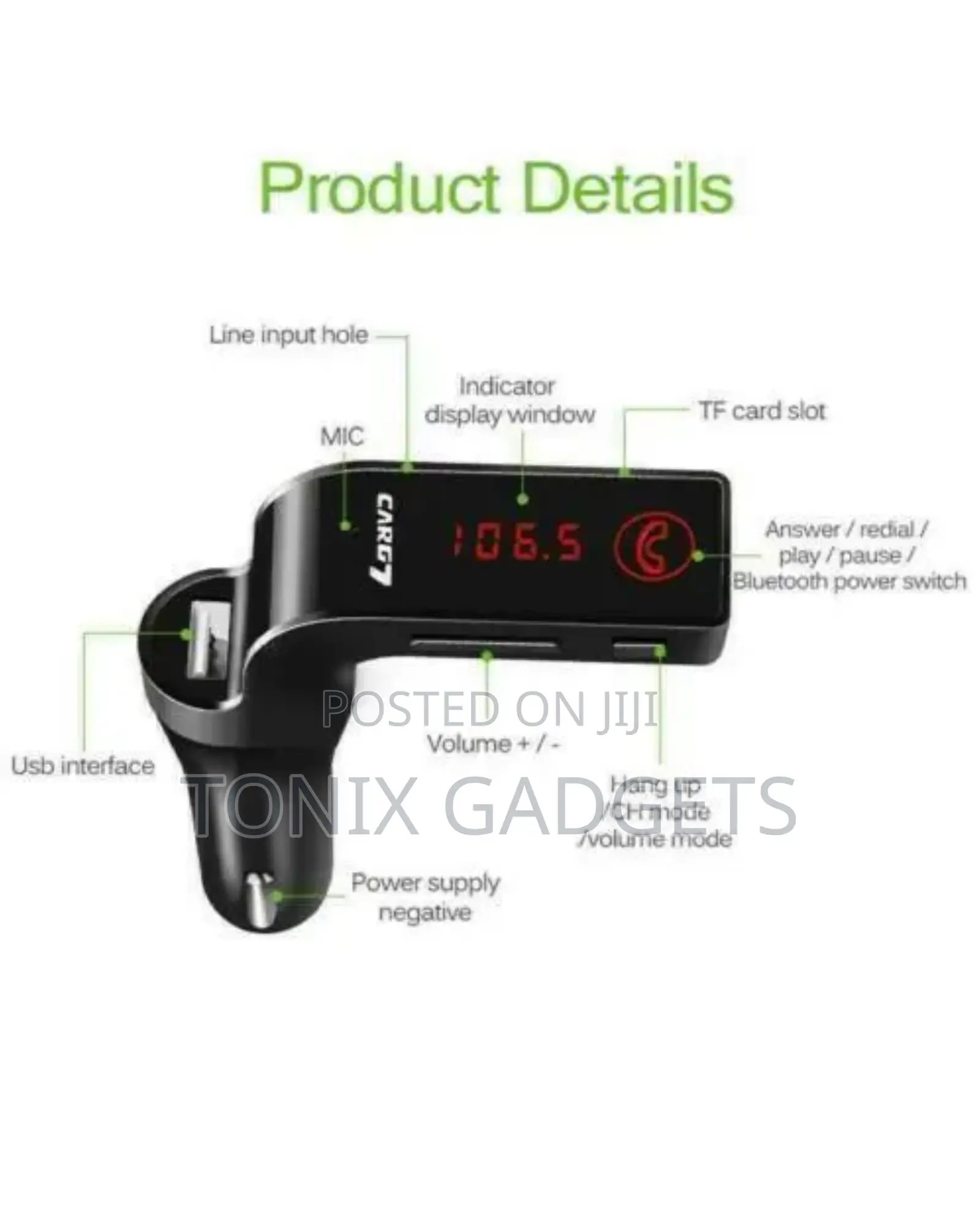 Car Charger With Bluetooth MP