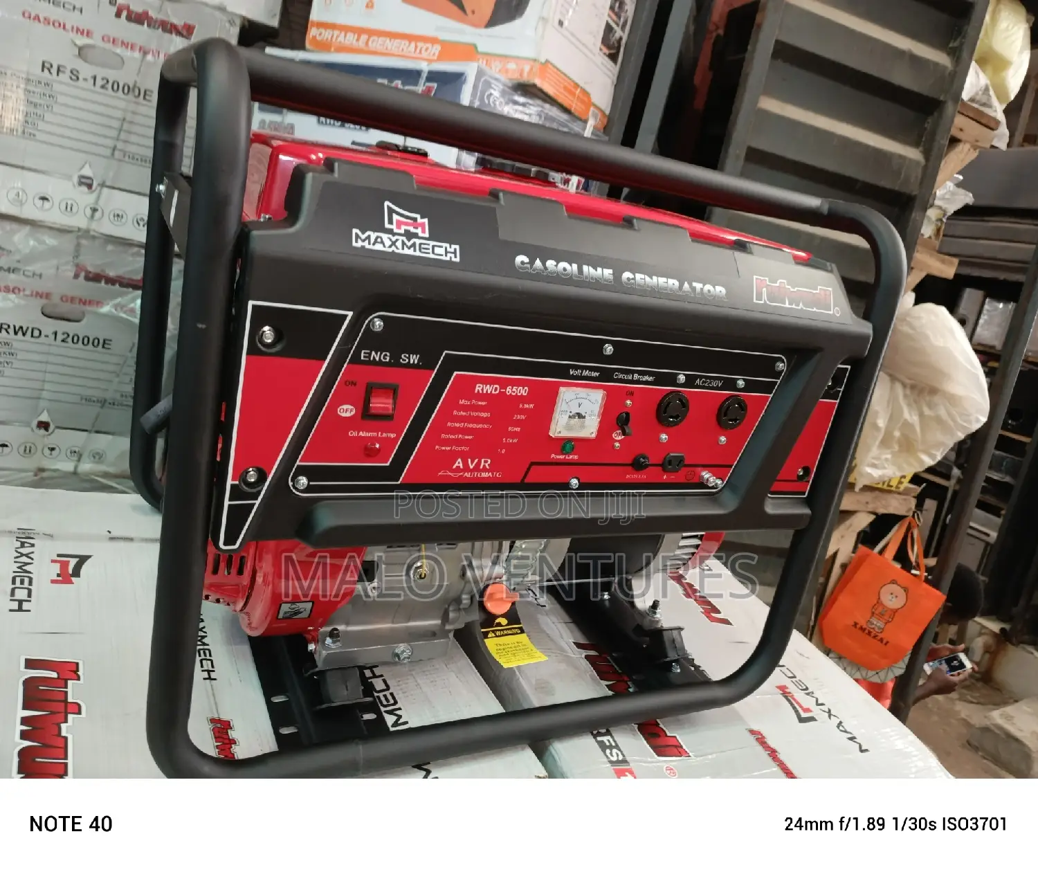 Maxmech Petrol Generator 100% Copper, Key Start And Tyres