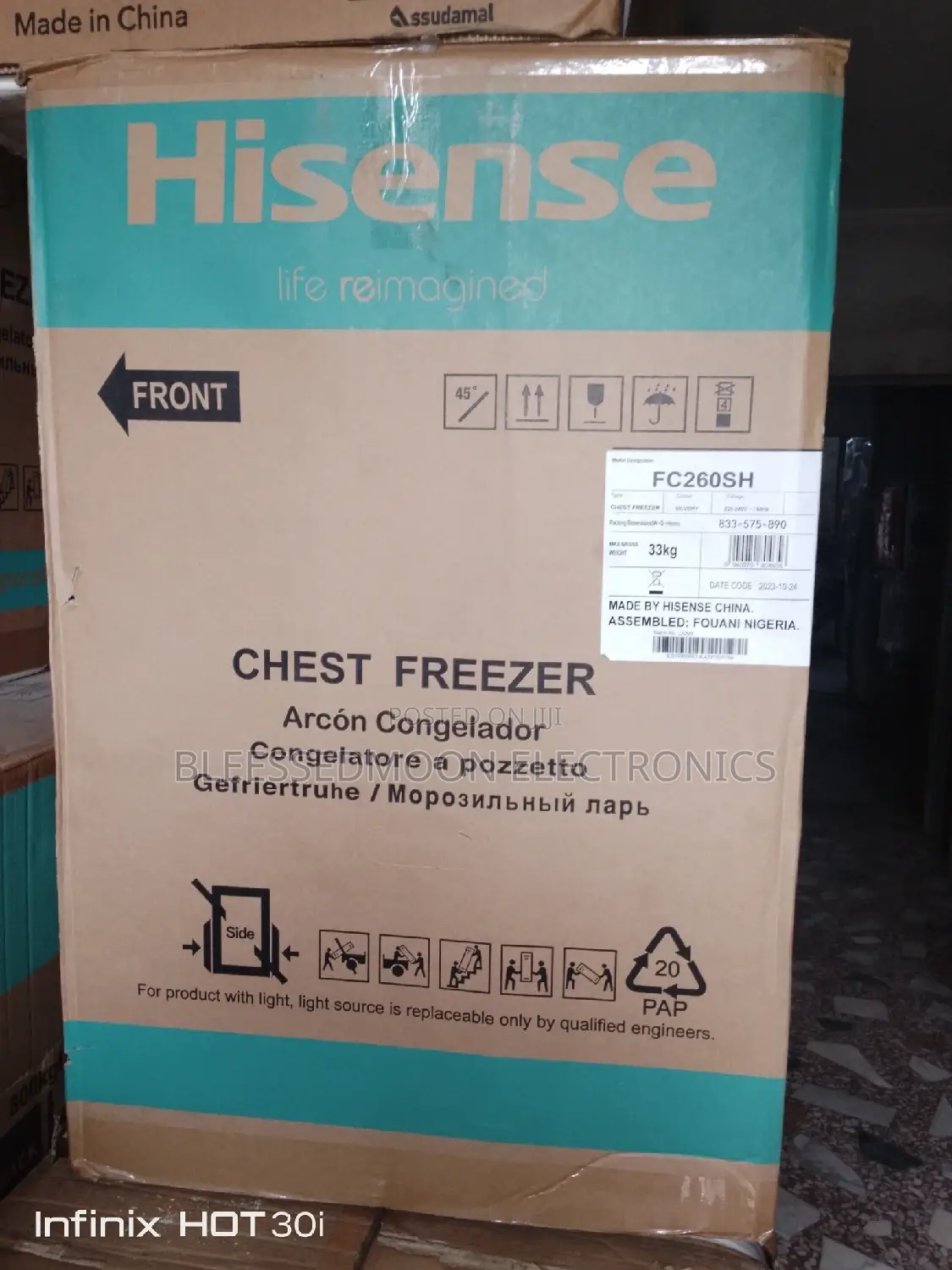 Hisense Freezer Model Fc260sh 2 Years Warranty External