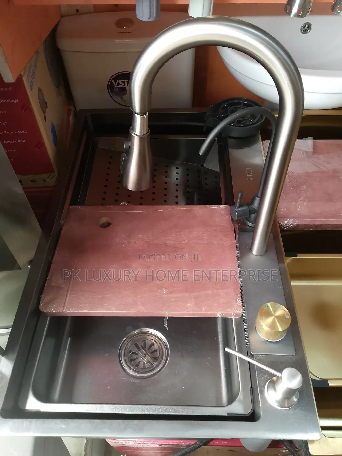 Italian Black Handmade Kitchen Sink