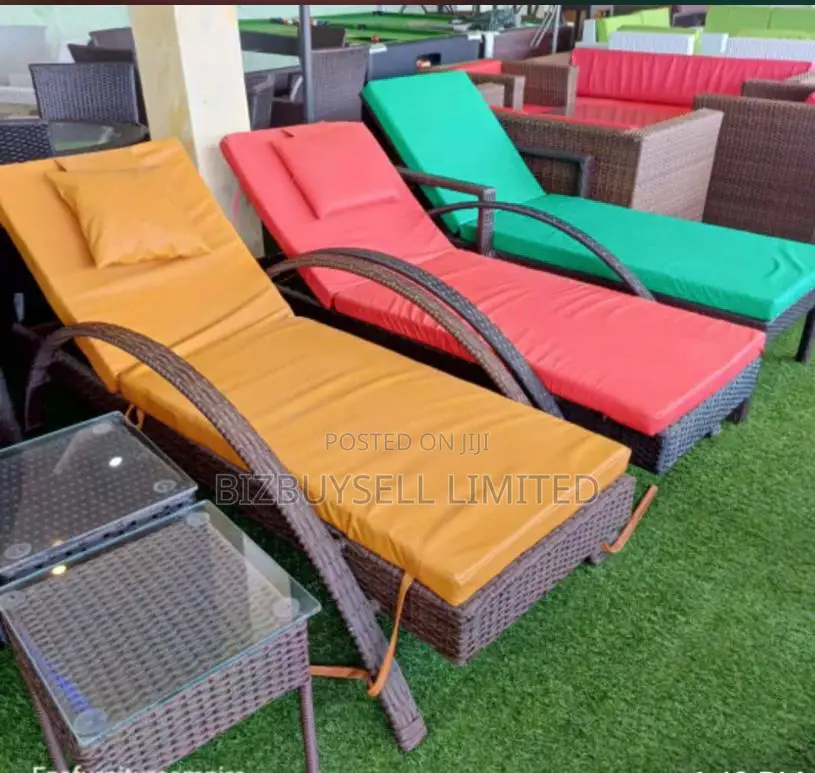 Pool Chair and Side Stools.