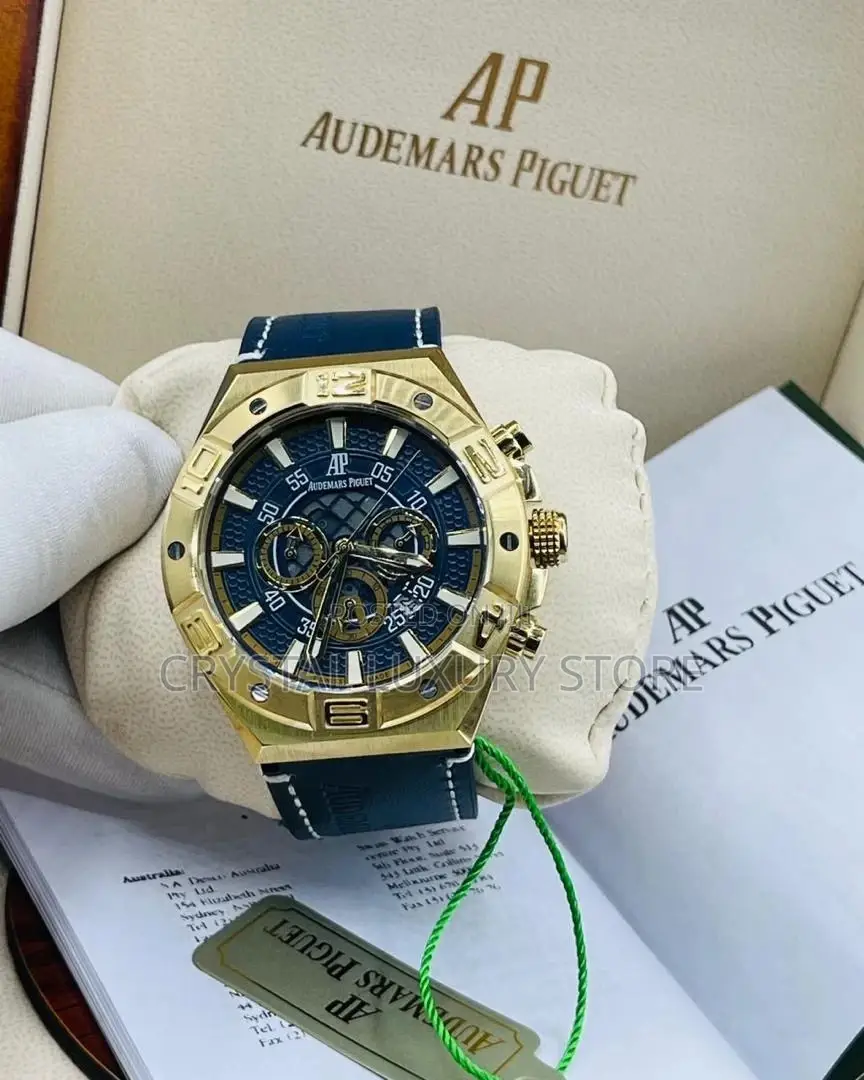Audemars Piguet Chronograph Luxury Leather Strap Wristwatch