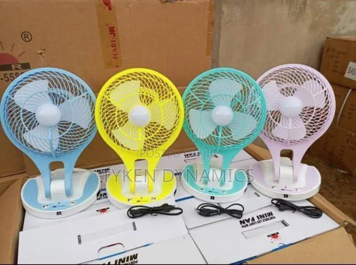 Rechargeable Portable Table Top Mini Fan With Led Light