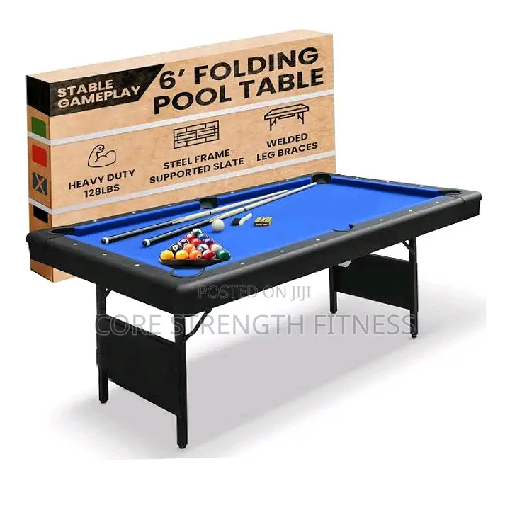 6 Feet Snooker Billiard Table With Foldable Iron Legs.