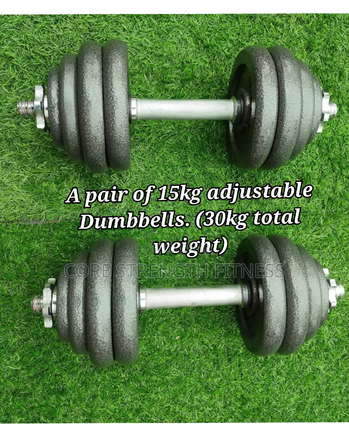 Pair of 15kg Adjustable Dumbbell Set (30kg Total Weights)