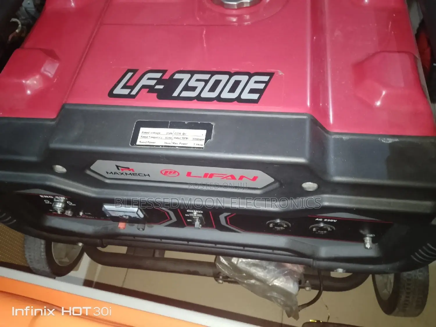 Maxmech Lifan Cooper Coil Generator LF-7500E Model 2 Years W