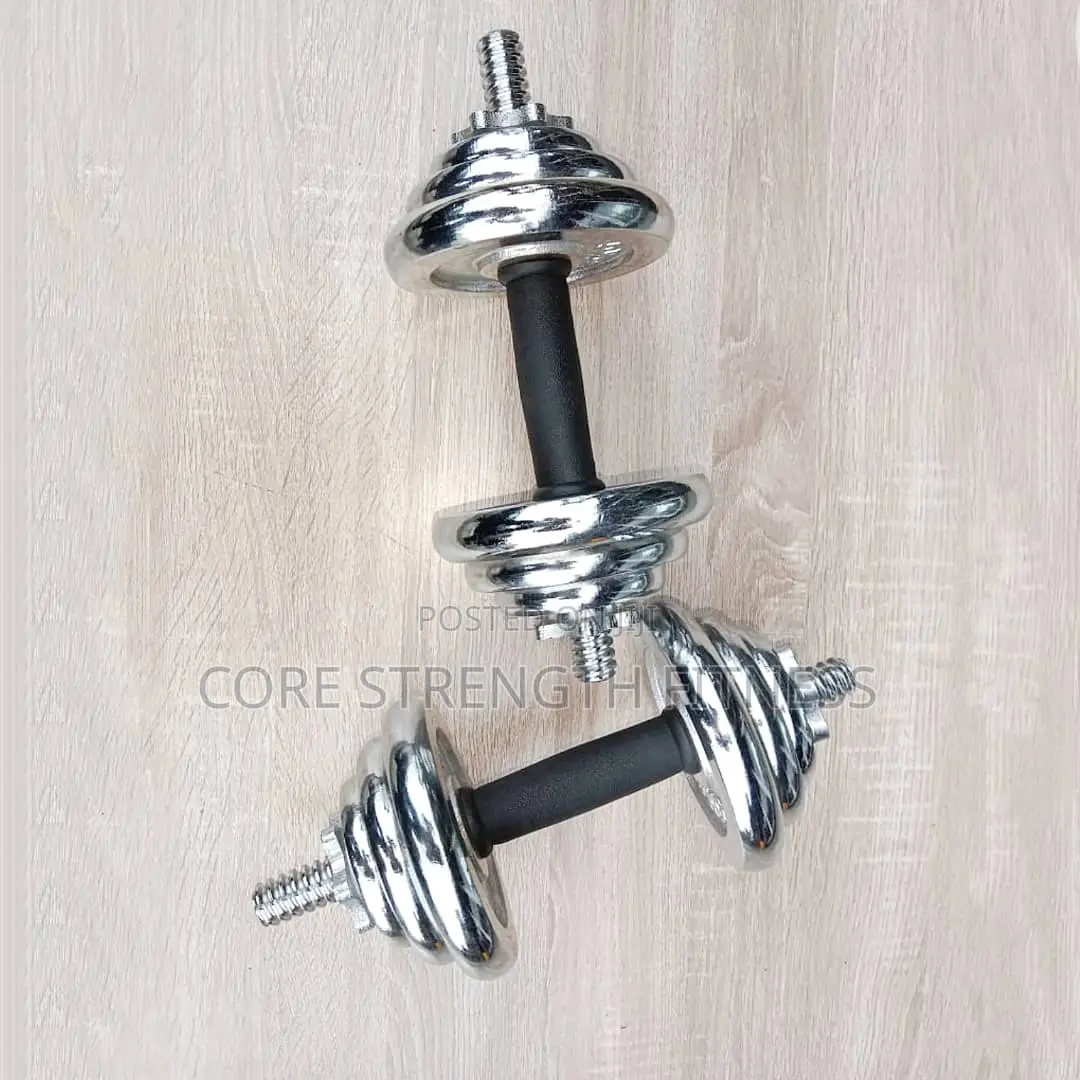 Pairs of 10kg Chrome Dumbbells (20kg Total Weights)