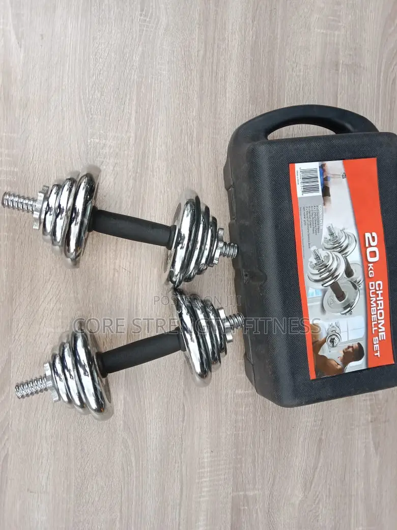 Pairs of 10kg Chrome Dumbbells (20kg Total Weights)