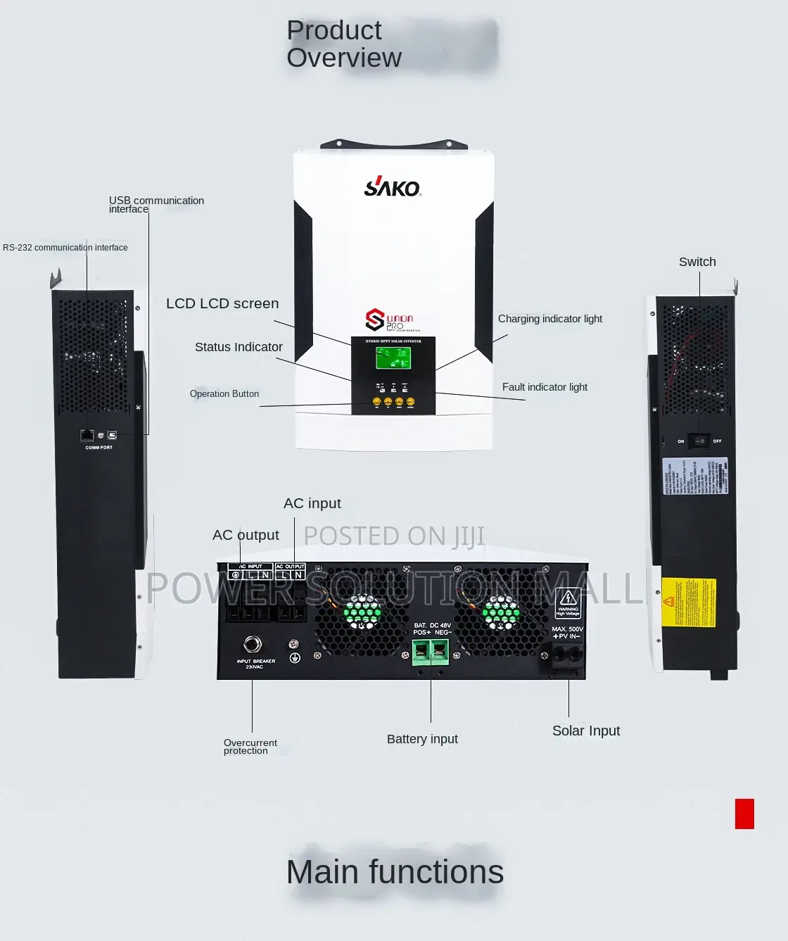 5kw Sako Hybrid MPPT Solar Inverter