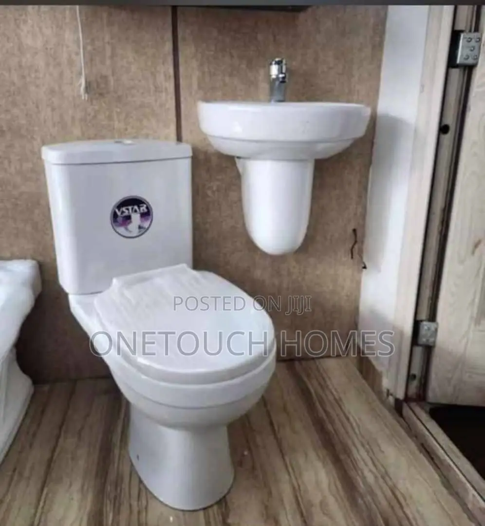 V Star Wc With Wall Hung Basin and Pedestal