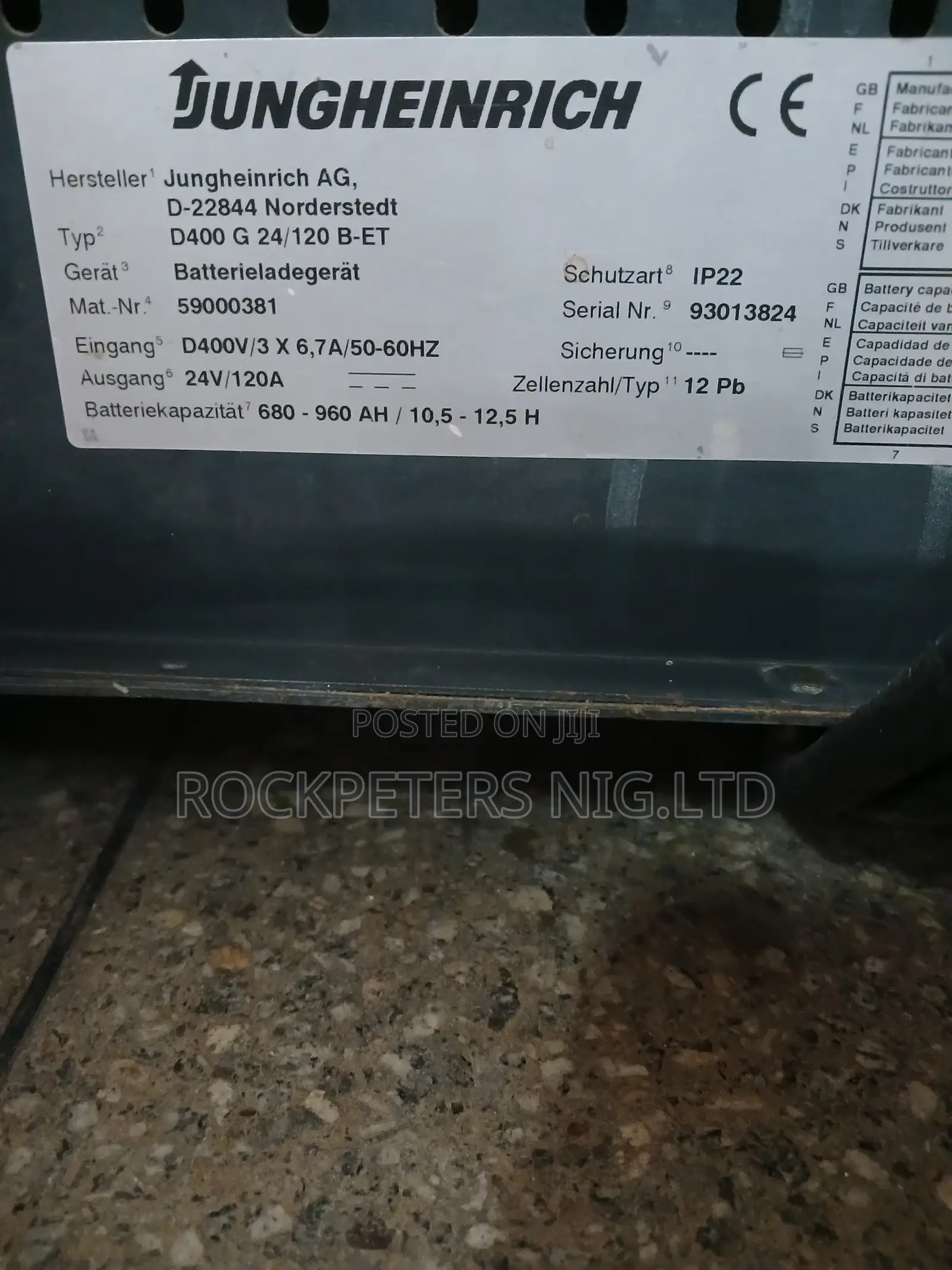 Jungheinrich Timetronic G 24/120 Forklift Battery Charger