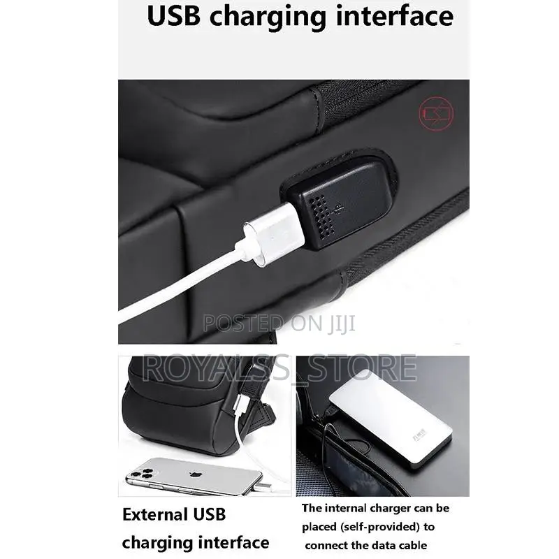 Anti-Theft Unisex USB Charging Chest Bag Pack