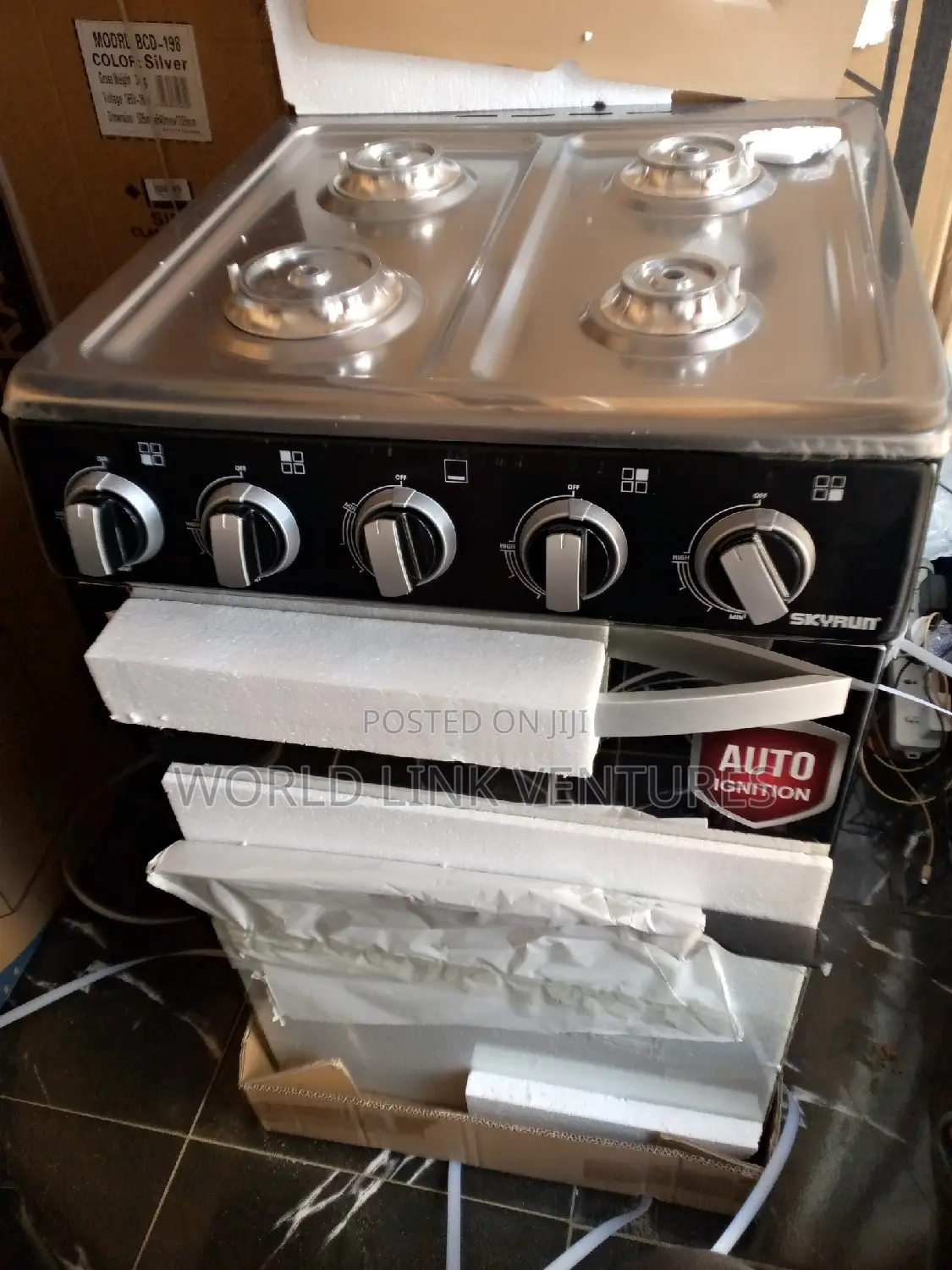 Skeyrun Gas Cooker 4 Gas Burner Stainless Body Aut IGNNESION
