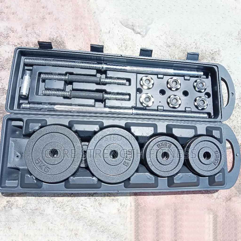 50kg Sets of Barbell and Dumbbells in Plastic Box Carrier