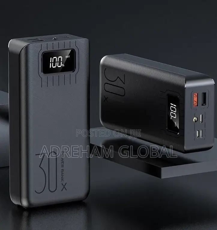 30X Power Bank 30,000mah With Torch Light and Screen Display