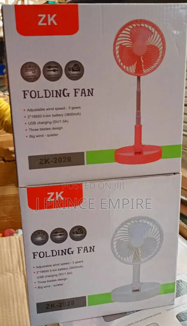 Adjustable Rechargeable Folding Fan - 5200mah