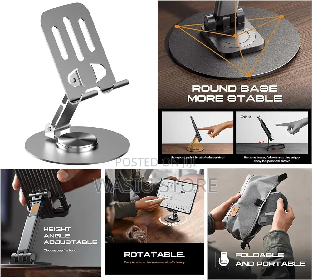 New Alloy 360-Degree Rotating Desktop Mobile Phone Stand