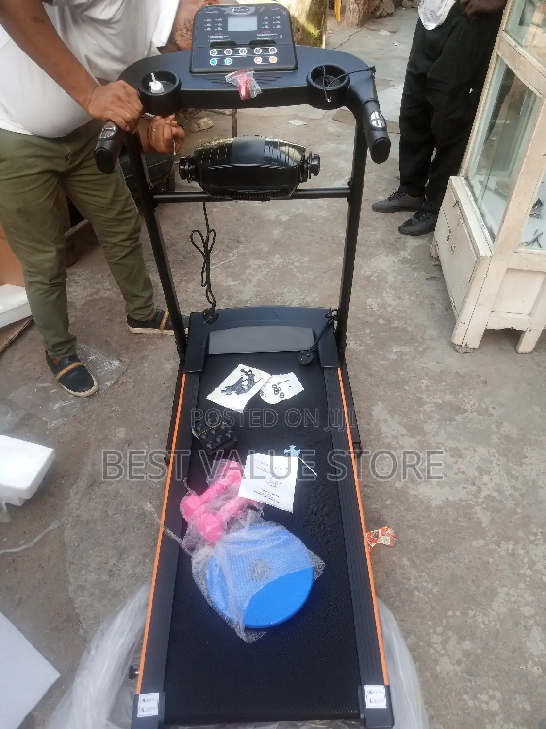 2hp Treadmill With Massager, Dumbbells Etc