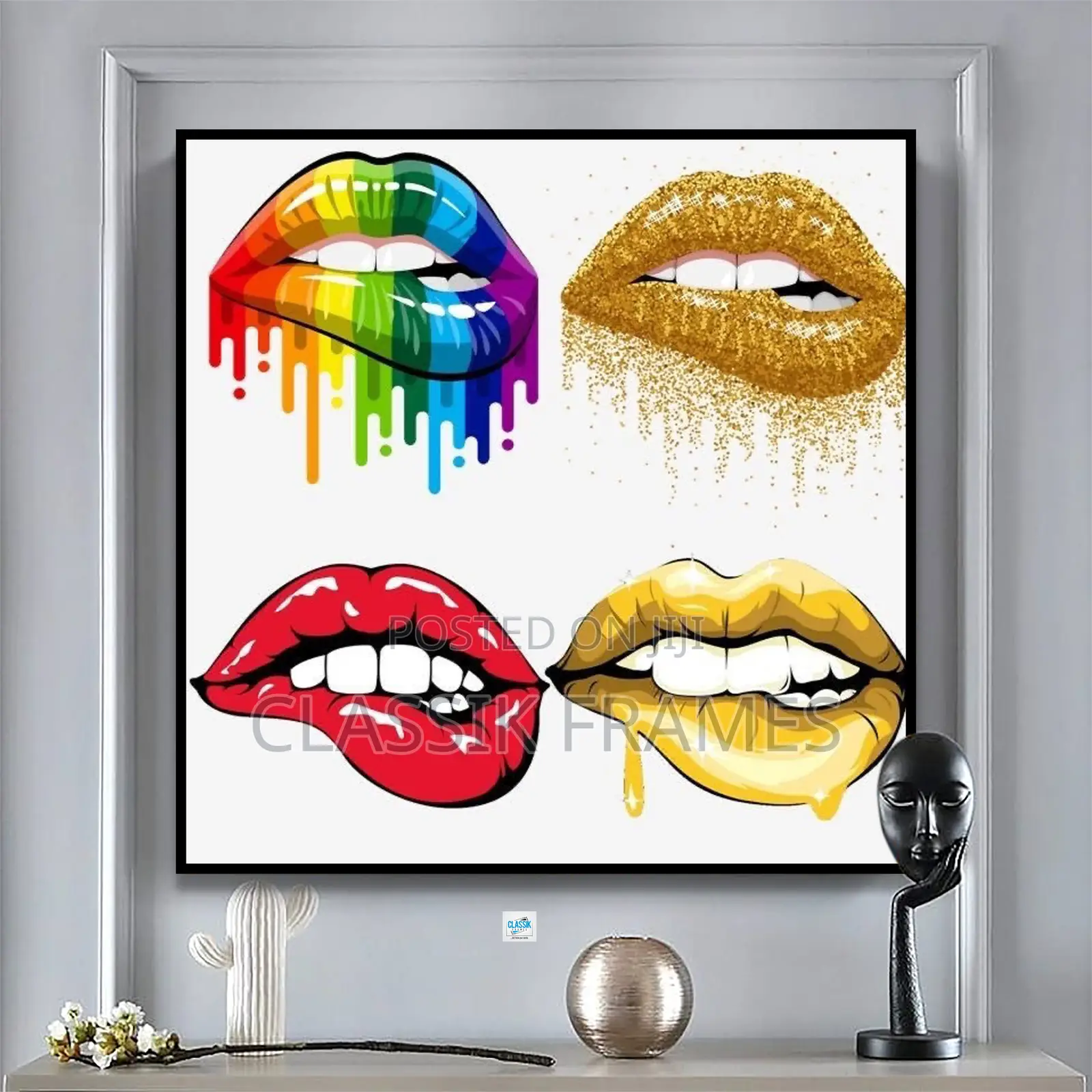 Hd Framed Kiss Marklick Digi Painting Wall Art