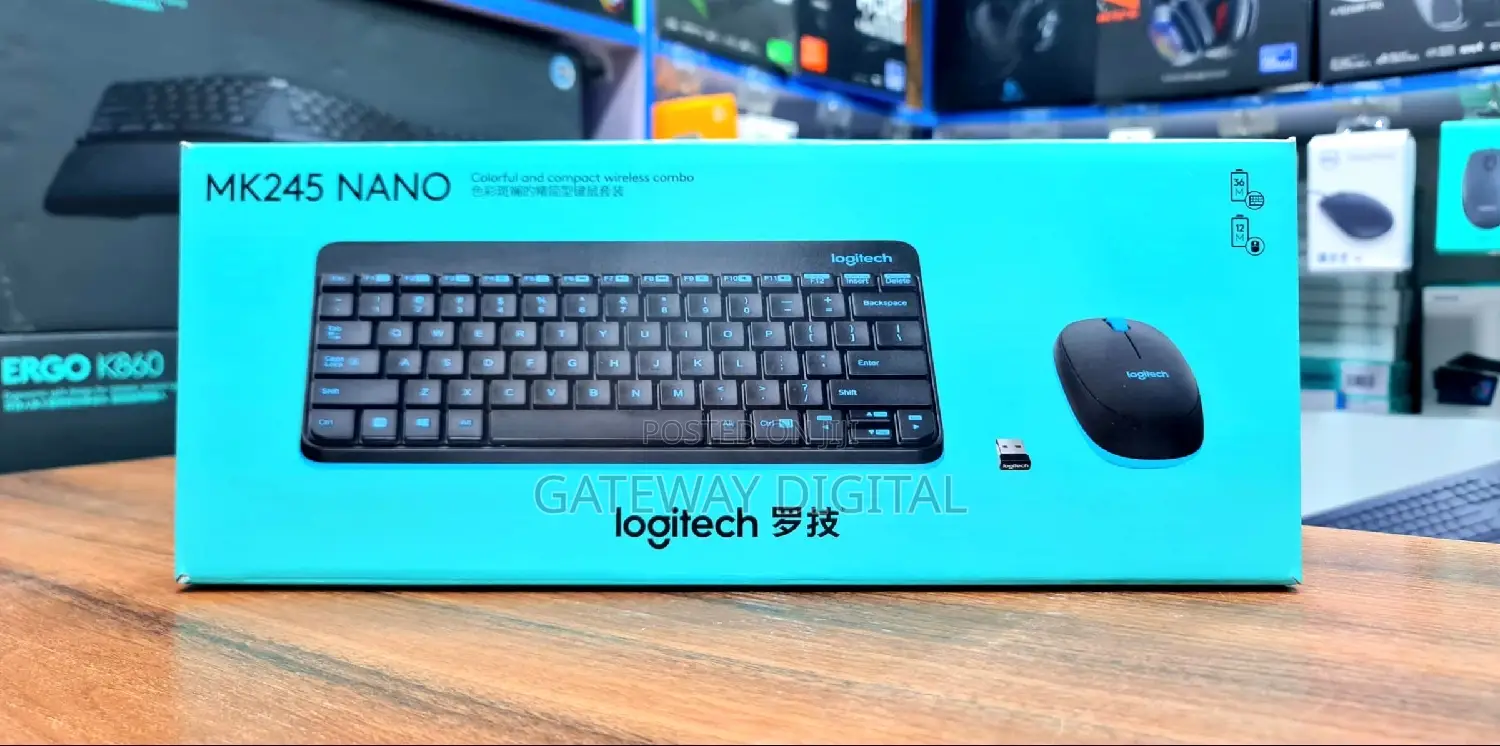 Logitech MK245 NANO Mouse and Keyboard Combo Black Color