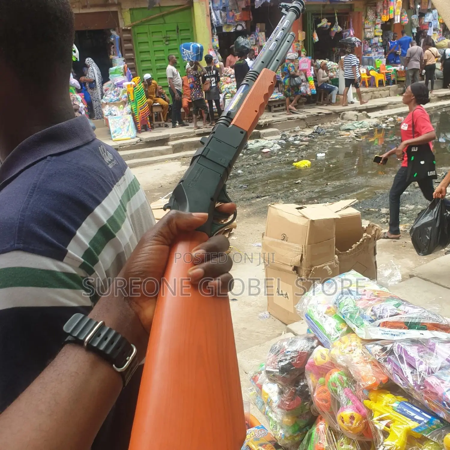 Long Double Barrel Gun Props