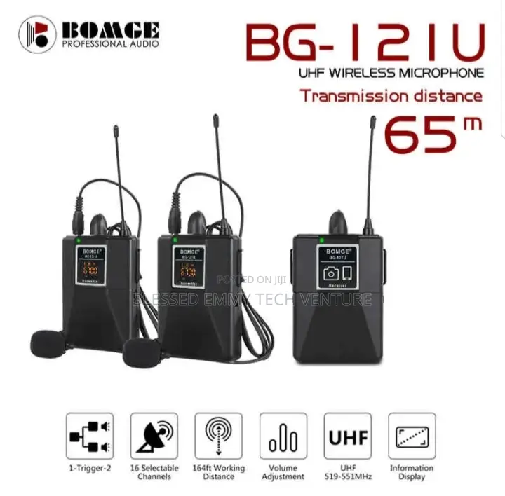 Wireless Lavalier Lapel Microphone for iPhone, Android