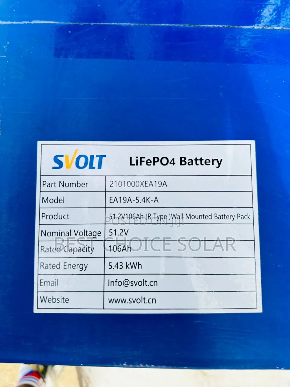 5kwh 51.2v Svolt Iron Lithum Battery 7years Warranty