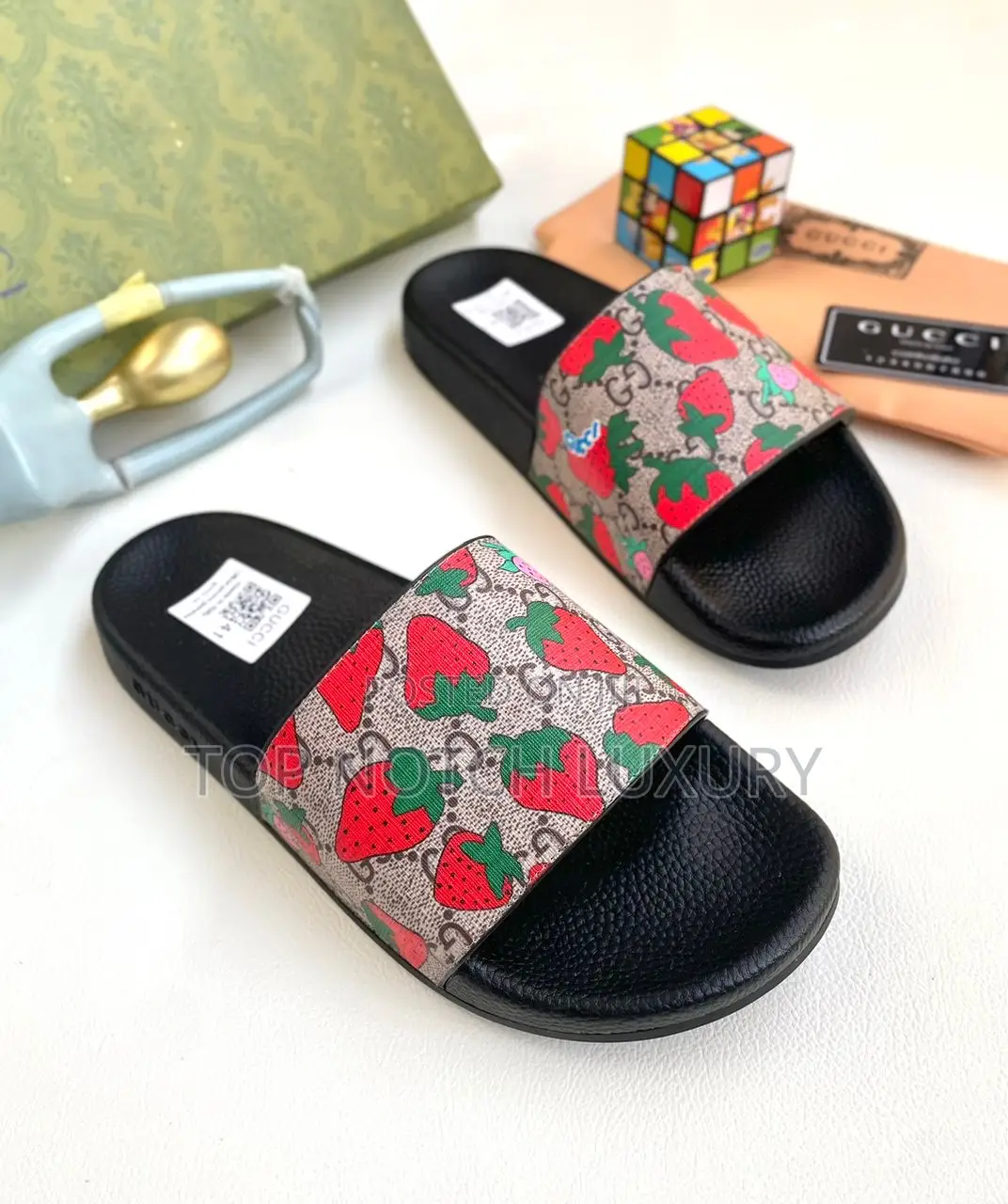 Original Gucci Strawberry Slides Men Women *