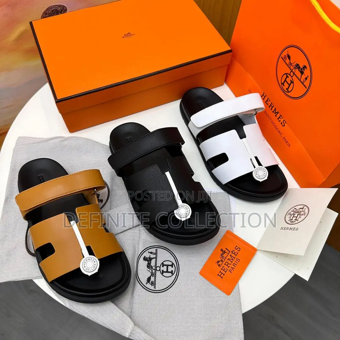 Top Grade Hermes Leather Slippers