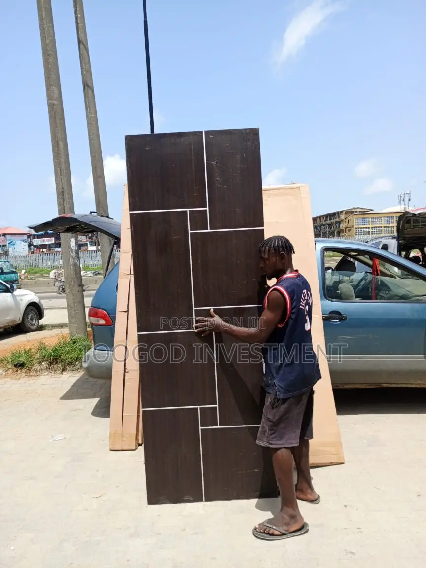 Extra Hight Wooden Door, Black Walnuts and White