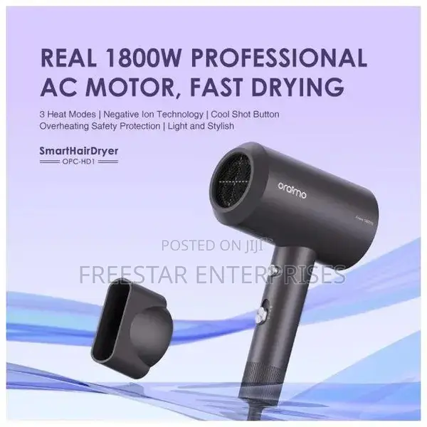 Oraimo Smart Hair Dryer. 1800W. Oraimo Hair Dryer 1800W.