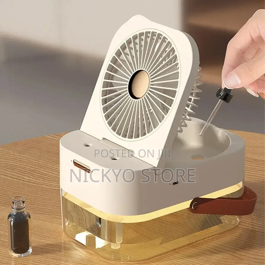 Mini Rechargeable Desktop Humidifier Fan, Portable